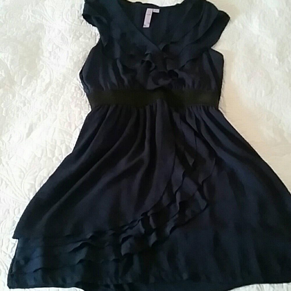 Navy blue dress with black detail